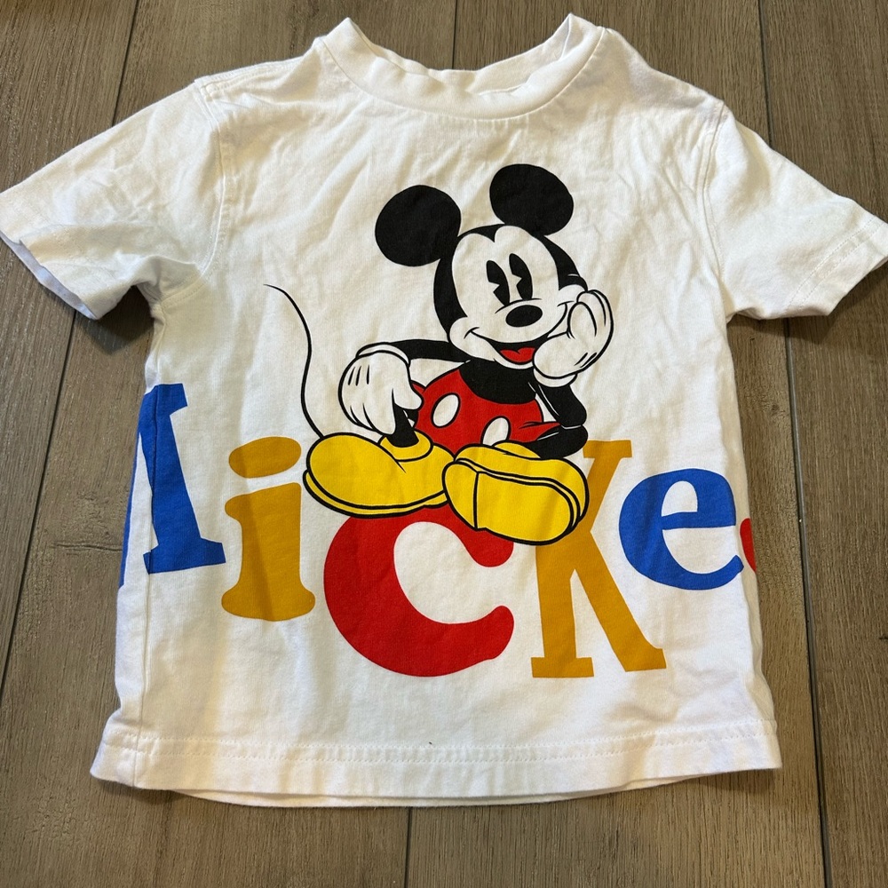 Disney Mickey Mouse Kids T-Shirt - White, Red, Yellow, Blue